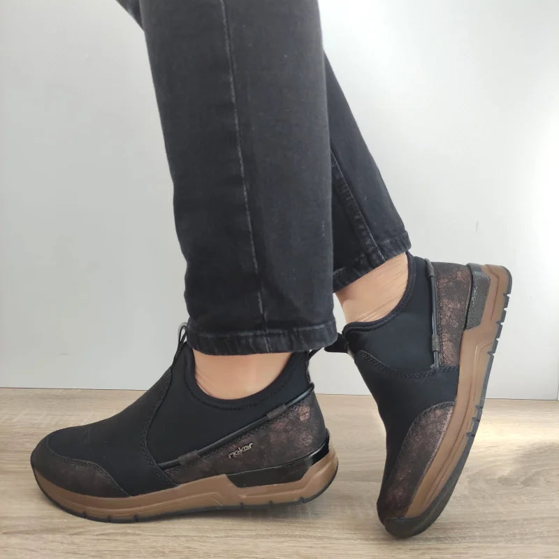 GHETE CASUAL DAMA RIEKER 58954-00 NEGRE - imagine 2