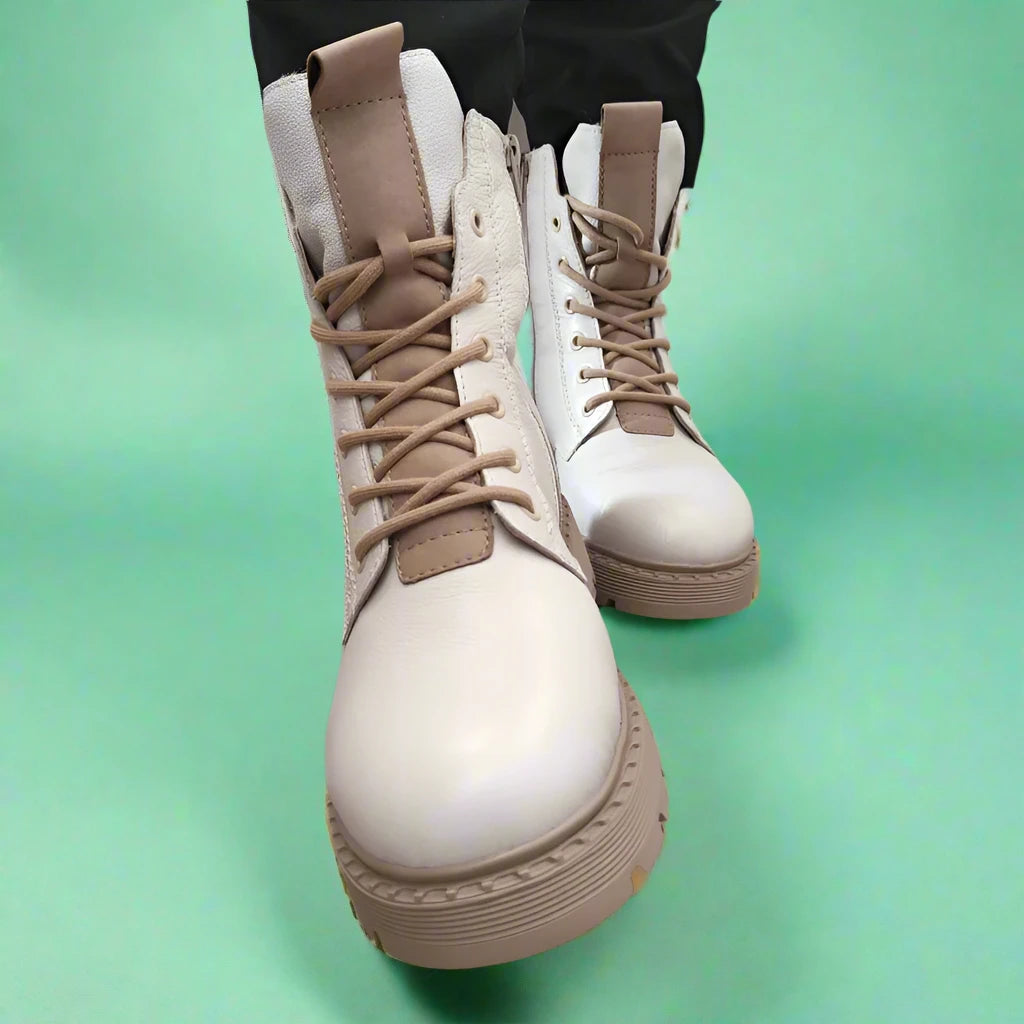 GHETE CASUAL DAMA RIEKER 70404-80 BEJ - imagine 4
