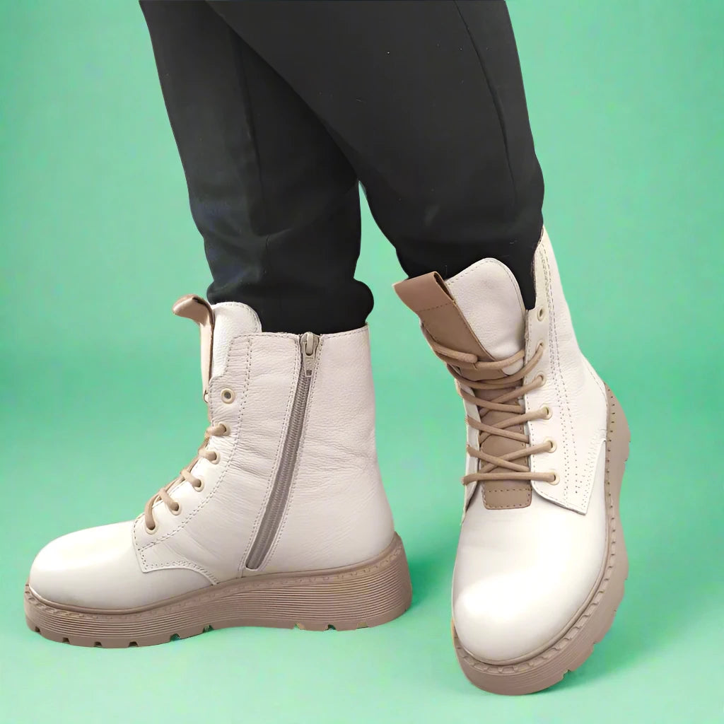 GHETE CASUAL DAMA RIEKER 70404-80 BEJ - imagine 5