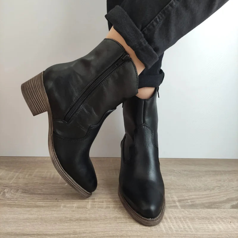 GHETE CASUAL DAMA RIEKER 73150-01 NEGRE - imagine 4