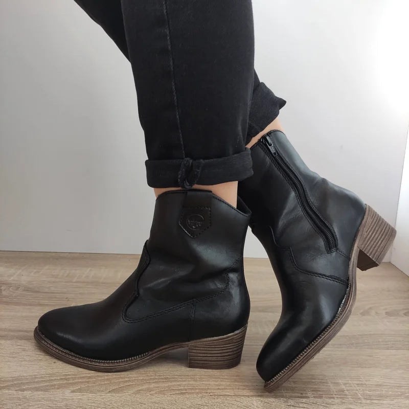 GHETE CASUAL DAMA RIEKER 73150-01 NEGRE - imagine 2