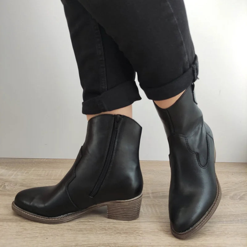 GHETE CASUAL DAMA RIEKER 73150-01 NEGRE - imagine 3