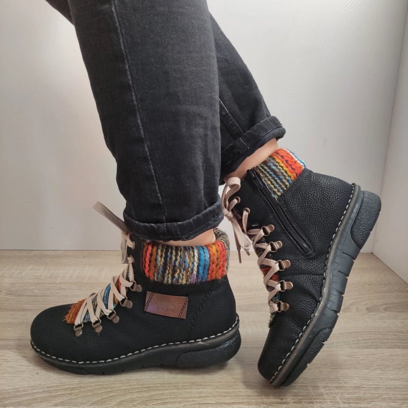 GHETE CASUAL DAMA RIEKER 73343-00 NEGRE - imagine 4