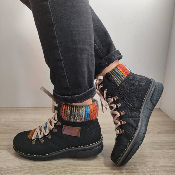 GHETE CASUAL DAMA RIEKER 73343-00 NEGRE - imagine 4