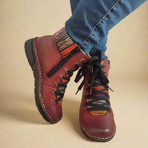 GHETE CASUAL DAMA RIEKER 73343-35 BORDO - imagine 3