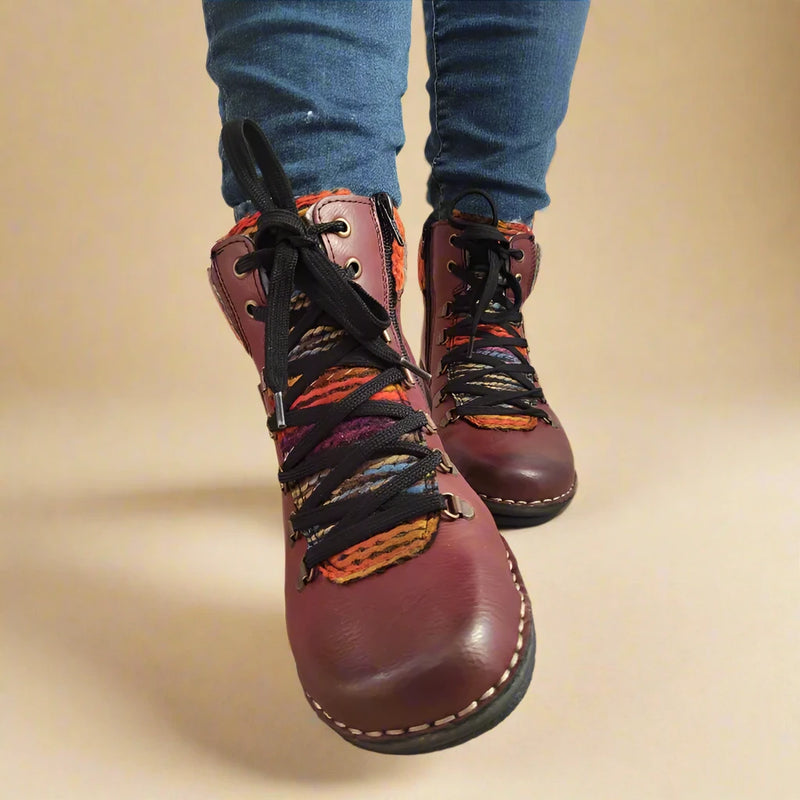 GHETE CASUAL DAMA RIEKER 73343-35 BORDO - imagine 4