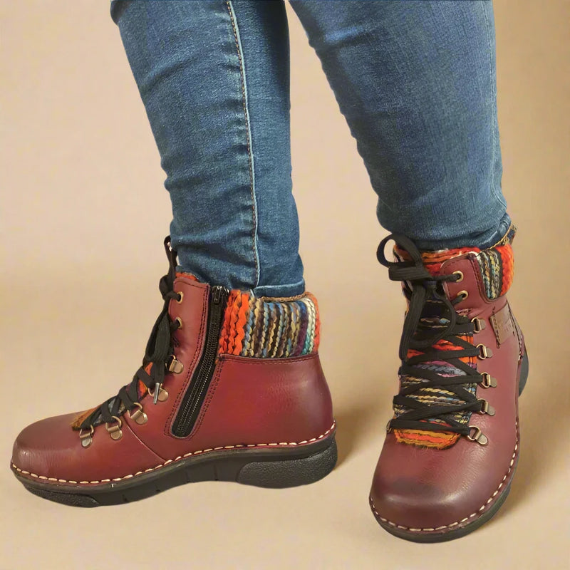 GHETE CASUAL DAMA RIEKER 73343-35 BORDO - imagine 2