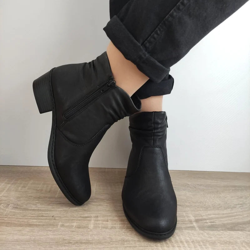 GHETE CASUAL DAMA RIEKER 75556-00 NEGRE - imagine 4