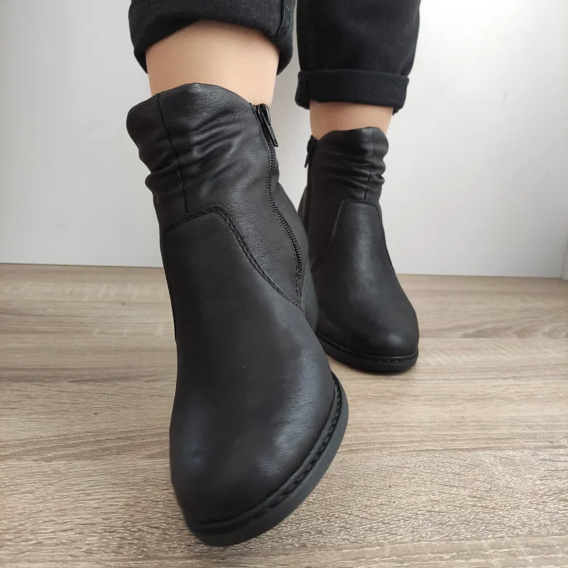 GHETE CASUAL DAMA RIEKER 75556-00 NEGRE - imagine 5