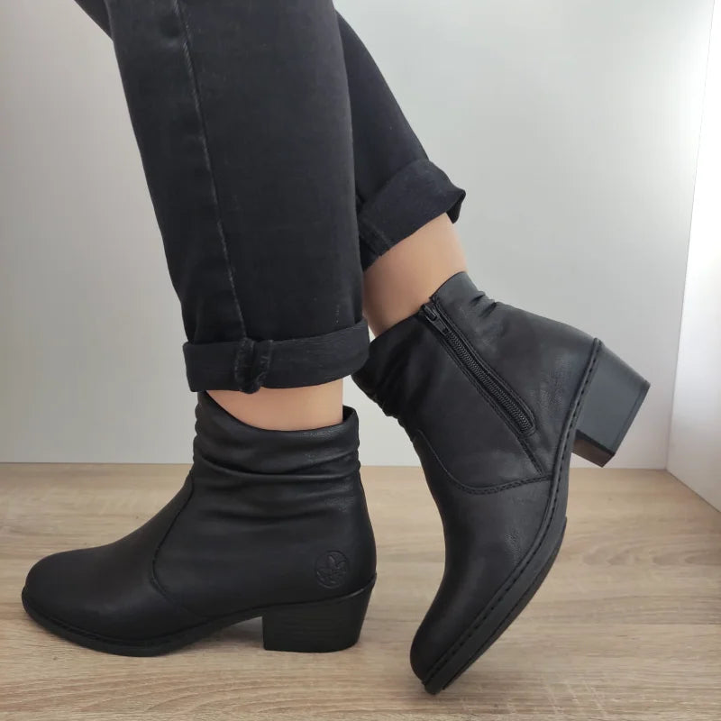 GHETE CASUAL DAMA RIEKER 75556-00 NEGRE - imagine 2