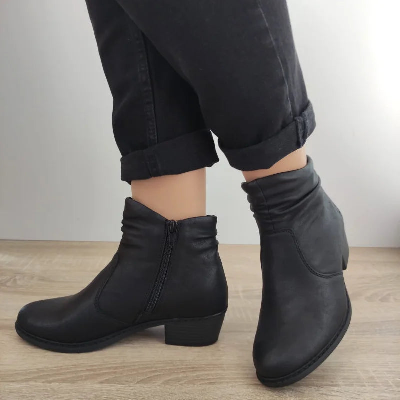 GHETE CASUAL DAMA RIEKER 75556-00 NEGRE - imagine 3