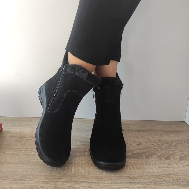 GHETE CASUAL DAMA RIEKER L7162-00 NEGRE VELUR - imagine 4