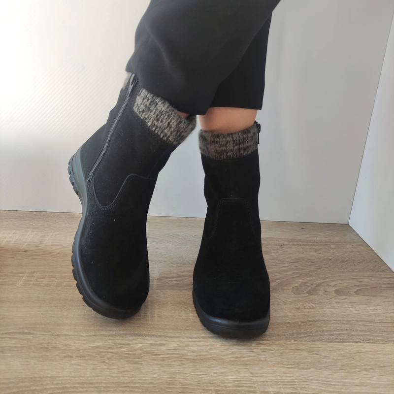 GHETE CASUAL DAMA RIEKER L7165-00 NEGRU VELUR - imagine 4