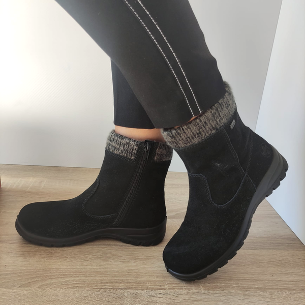 GHETE CASUAL DAMA RIEKER L7165-00 NEGRU VELUR - imagine 3