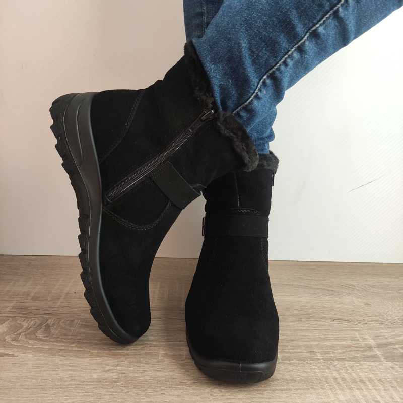 GHETE CASUAL DAMA RIEKER L7179-00 NEGRE VELUR - imagine 4