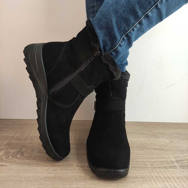 GHETE CASUAL DAMA RIEKER L7179-00 NEGRE VELUR - imagine 4