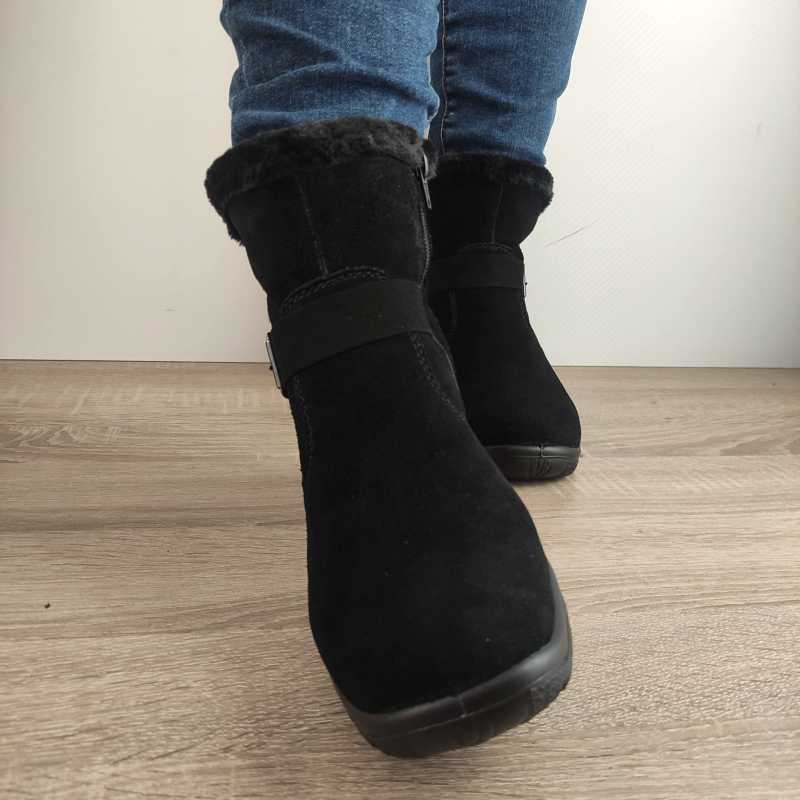GHETE CASUAL DAMA RIEKER L7179-00 NEGRE VELUR - imagine 5