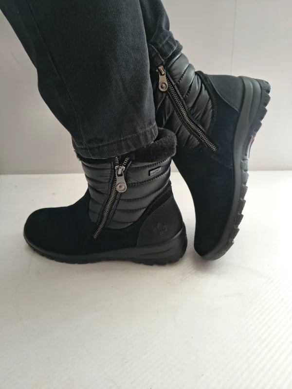 GHETE CASUAL DAMA RIEKER L7187-00 NEGRE - imagine 2
