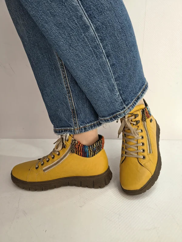 GHETE CASUAL DAMA RIEKER N1305-68 GALBENE - imagine 5