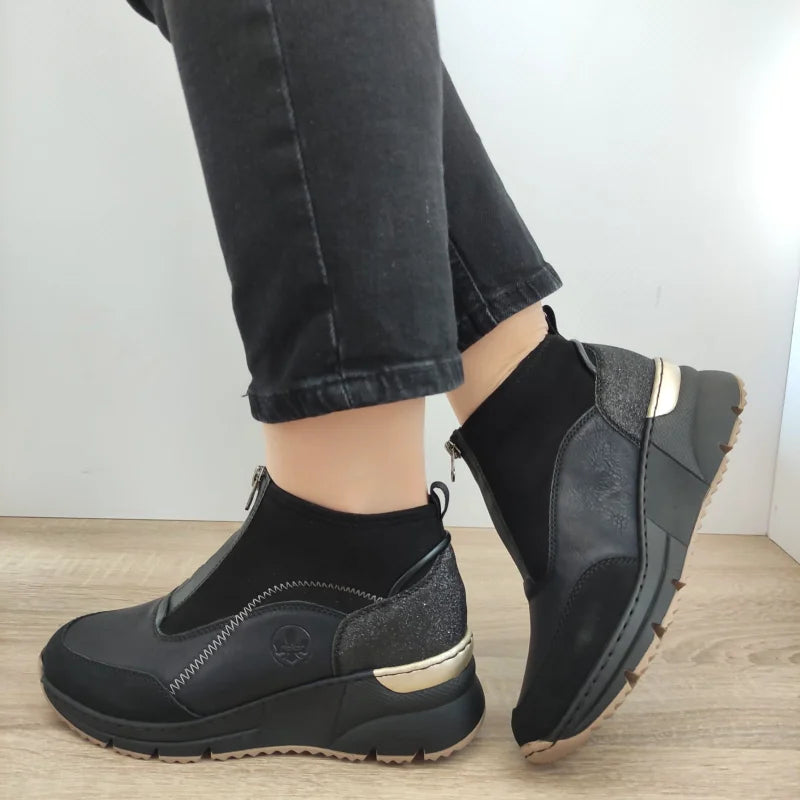 GHETE CASUAL DAMA RIEKER N6361-00 NEGRE - imagine 2