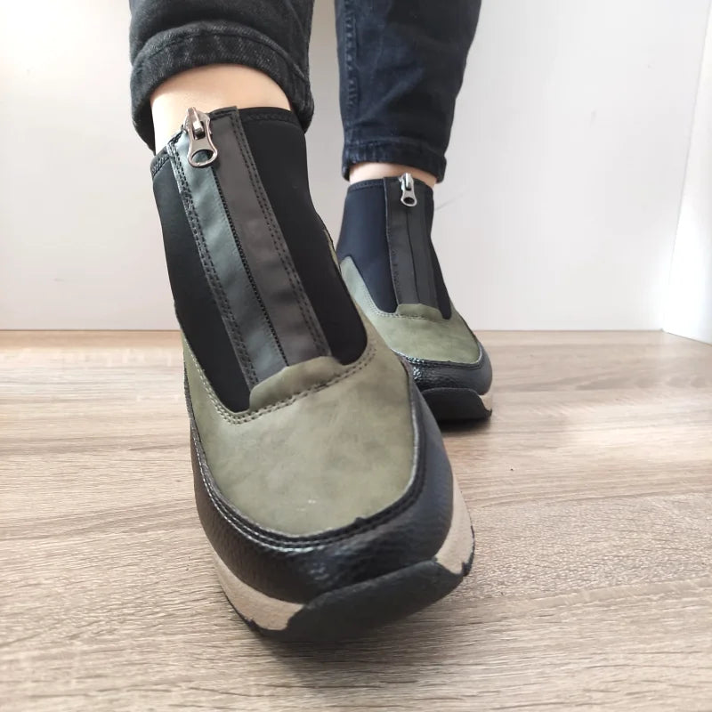 GHETE CASUAL DAMA RIEKER N9362-54 VERZI CU NEGRU - imagine 5