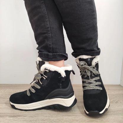 GHETE CASUAL DAMA RIEKER W0073-00 NEGRE VELUR