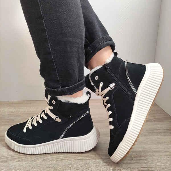 GHETE CASUAL DAMA RIEKER W1771-00 NEGRE VELUR - imagine 2