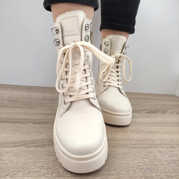 GHETE CASUAL DAMA RIEKER W1870-60 CREM - imagine 5
