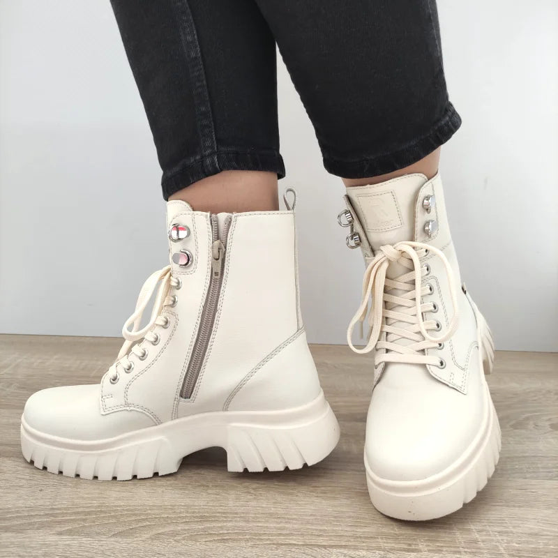 GHETE CASUAL DAMA RIEKER W1870-60 CREM - imagine 3