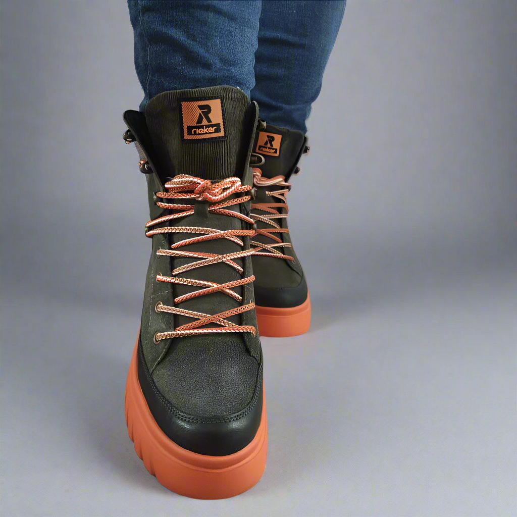 GHETE CASUAL DAMA RIEKER W1871-54 VERZI KAKI - imagine 5