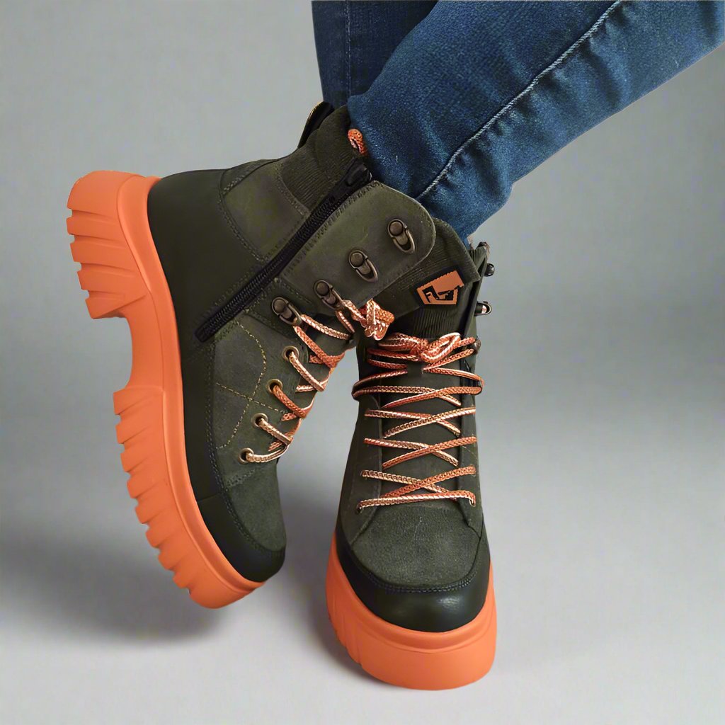 GHETE CASUAL DAMA RIEKER W1871-54 VERZI KAKI - imagine 6