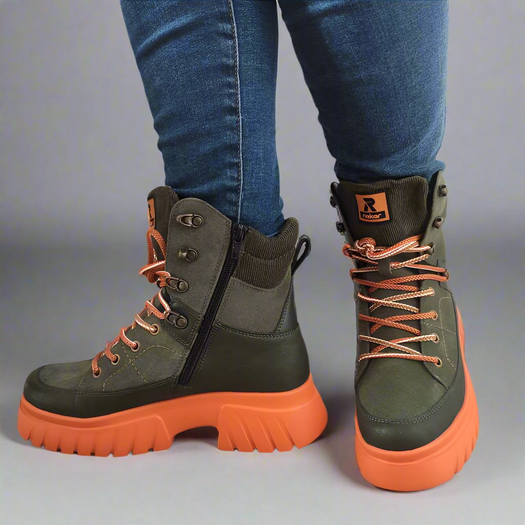 GHETE CASUAL DAMA RIEKER W1871-54 VERZI KAKI - imagine 4