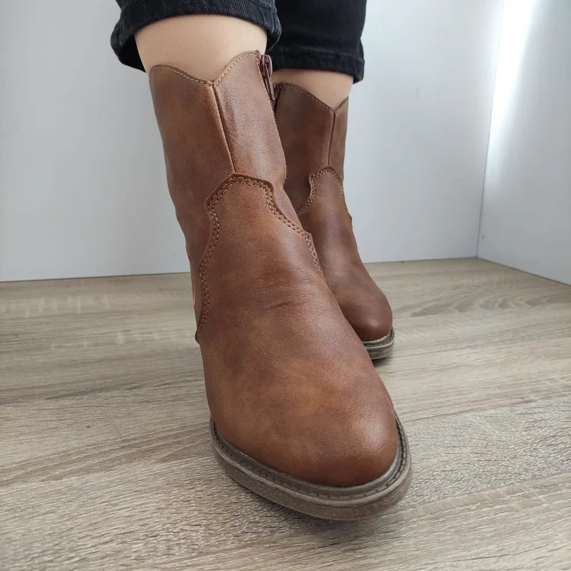 GHETE CASUAL DAMA RIEKER Y1250-24 MARO - imagine 5