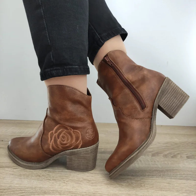 GHETE CASUAL DAMA RIEKER Y1250-24 MARO - imagine 2