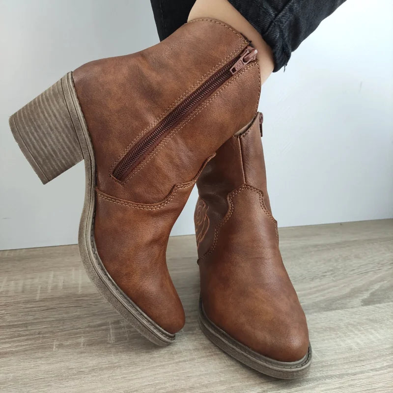 GHETE CASUAL DAMA RIEKER Y1250-24 MARO - imagine 3