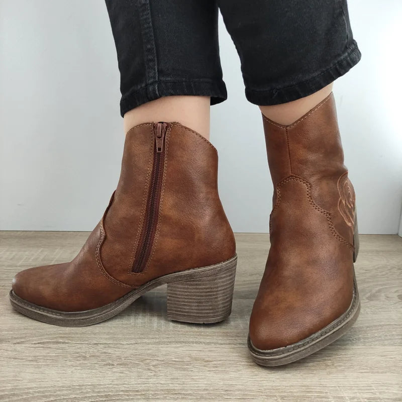 GHETE CASUAL DAMA RIEKER Y1250-24 MARO - imagine 4