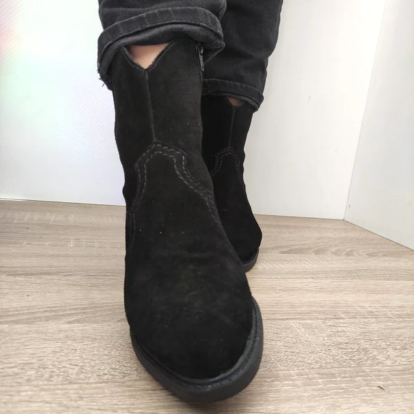 GHETE CASUAL DAMA RIEKER Y1251-00 NEGRE VELUR - imagine 5