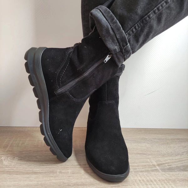 GHETE CASUAL DAMA RIEKER Z0053-00 NEGRE VELUR - imagine 5
