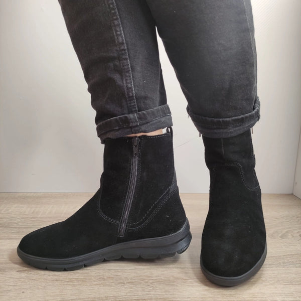 GHETE CASUAL DAMA RIEKER Z0053-00 NEGRE VELUR - imagine 4