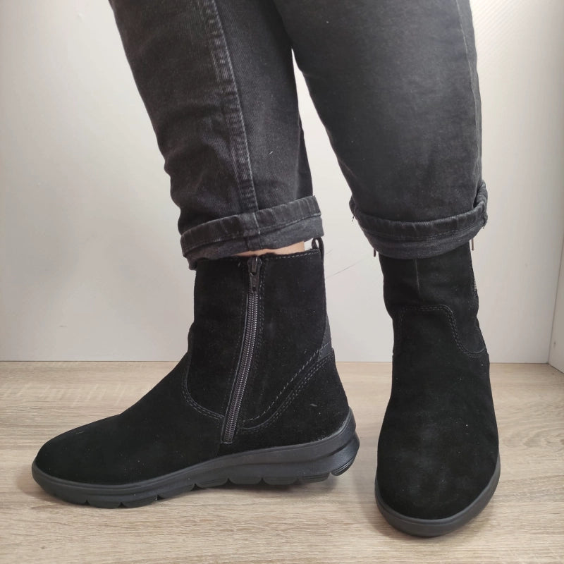 GHETE CASUAL DAMA RIEKER Z0053-00 NEGRE VELUR - imagine 4