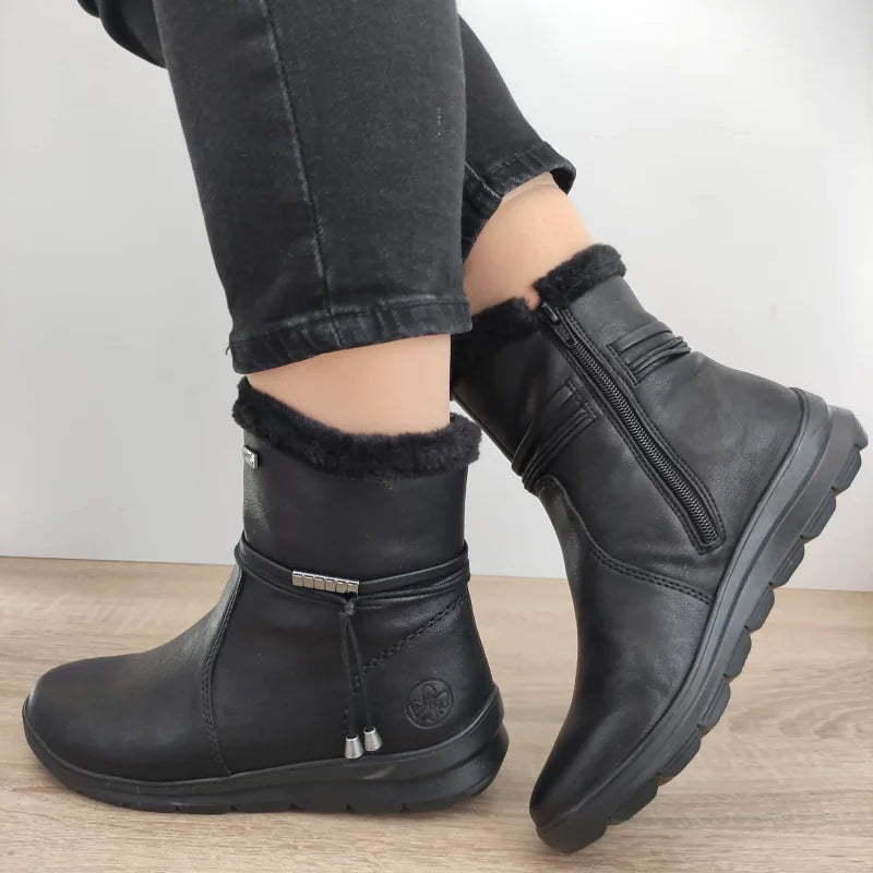 GHETE CASUAL DAMA RIEKER Z0070-00 NEGRE - imagine 2