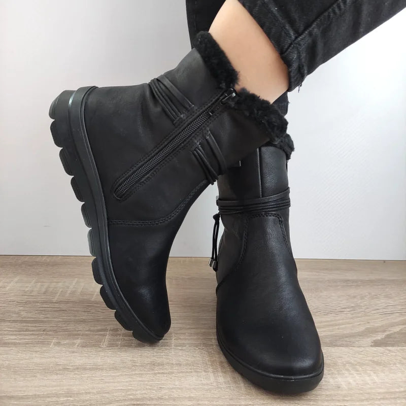 GHETE CASUAL DAMA RIEKER Z0070-00 NEGRE - imagine 4
