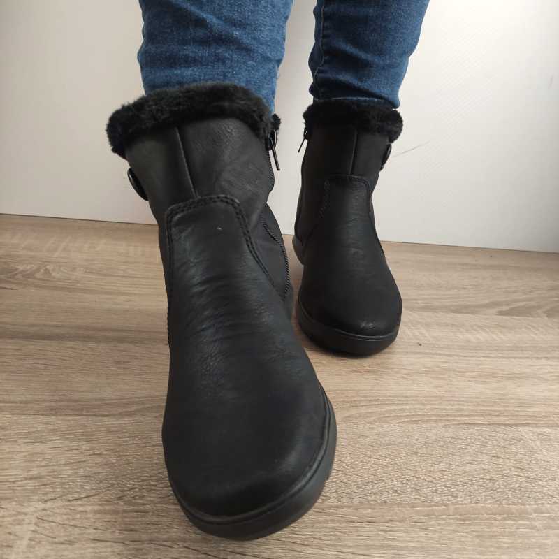 GHETE CASUAL DAMA RIEKER Z0080-00 NEGRE - imagine 5