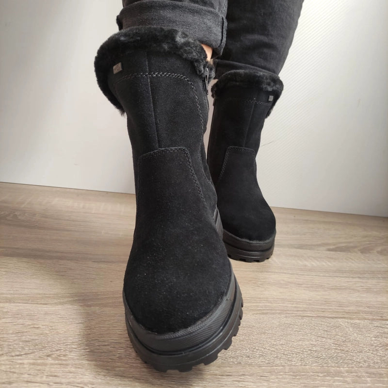 GHETE CASUAL DAMA RIEKER Z5454-00 NEGRE VELUR - imagine 4