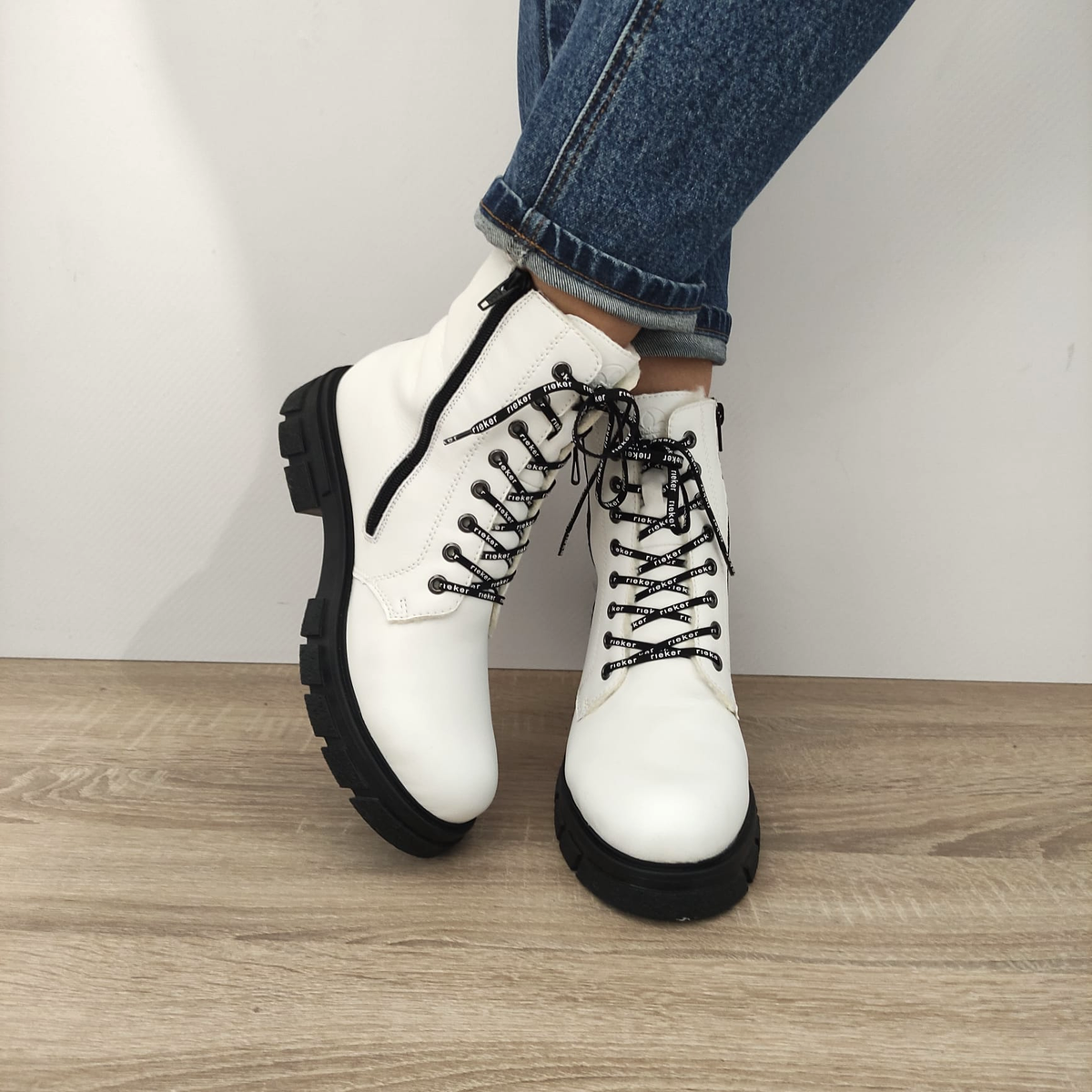 GHETE CASUAL DAMA RIEKER Z9111-80 ALBE - imagine 4