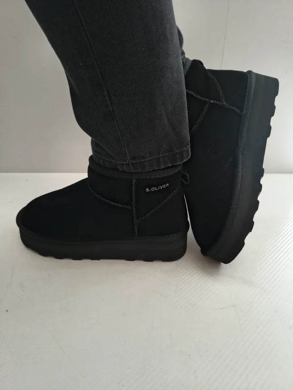 GHETE CASUAL DAMA S.OLIVER 26352-41 001 NEGRE VELUR - imagine 3