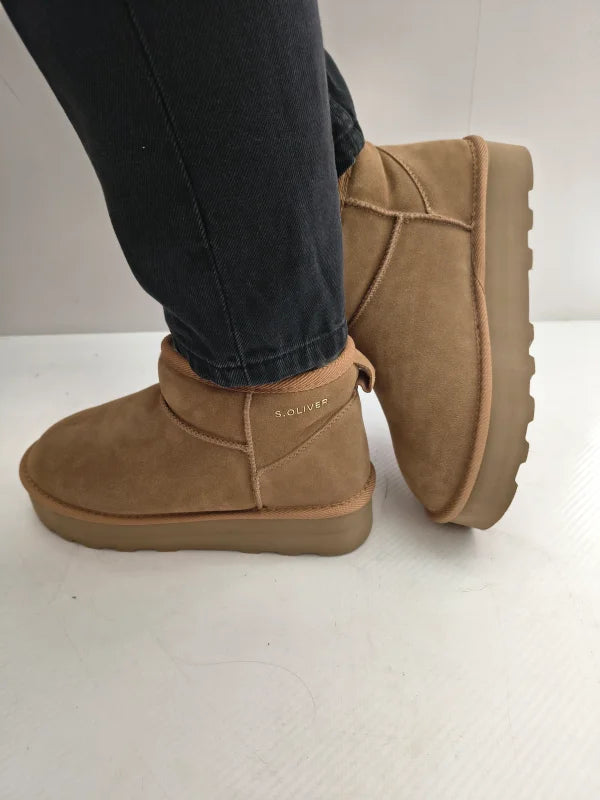 GHETE CASUAL DAMA S.OLIVER 26352-41 305 MARO CONIAC VELUR - imagine 3