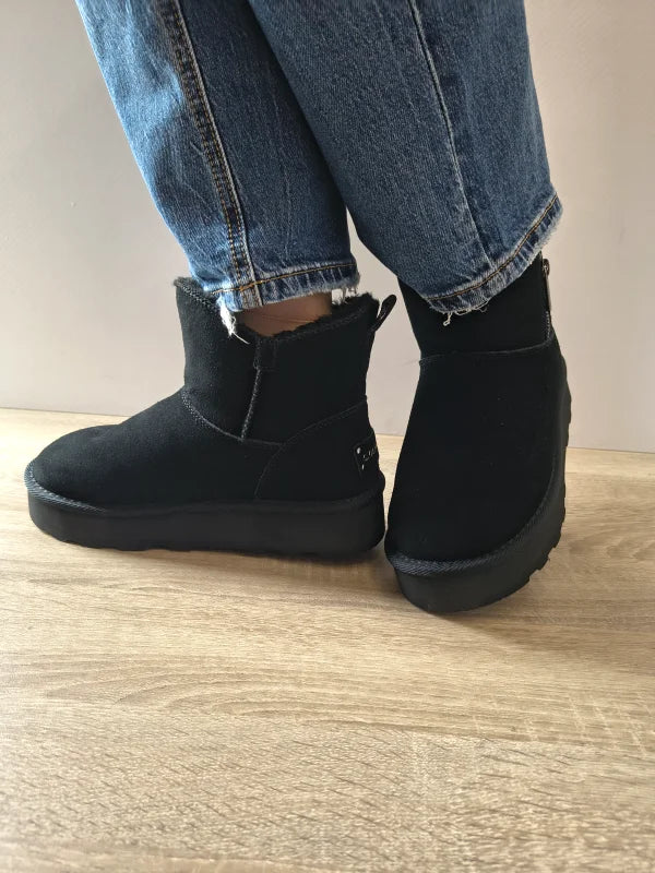 GHETE CASUAL DAMA S.OLIVER 26447-43 001 NEGRE VELUR - imagine 5