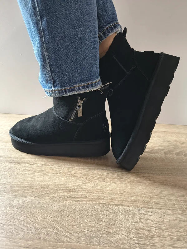 GHETE CASUAL DAMA S.OLIVER 26447-43 001 NEGRE VELUR - imagine 2