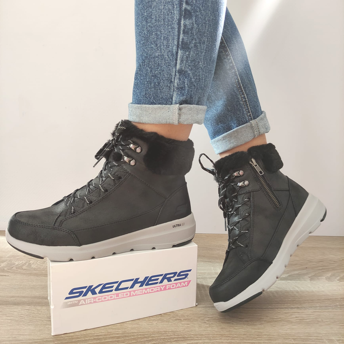 GHETE CASUAL DAMA SKECHERS 144178 BLK - imagine 2